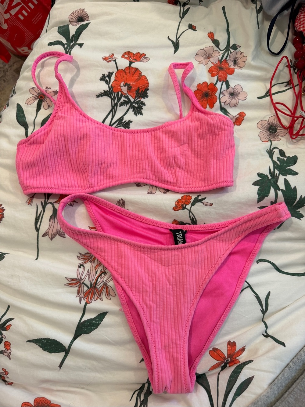 Bright Pink Triangle Bikini 👙